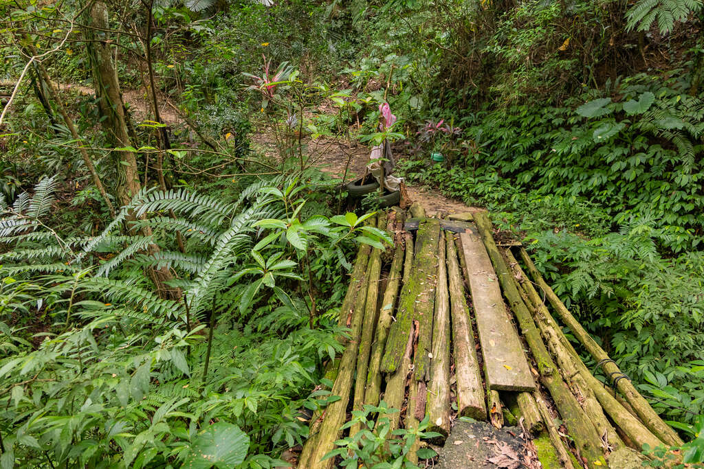 手作步道上搭建的橋